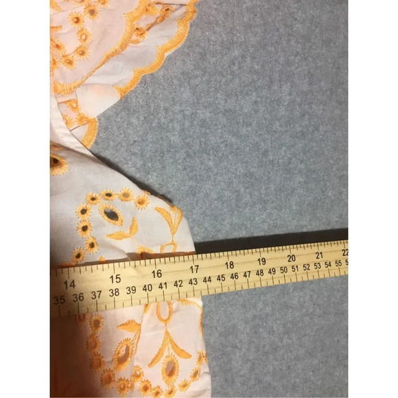 Womens NWT Cato Blouse Size 14/16 Orange White Boho Ruffle Tank Top Beachy - Picture 5 of 6